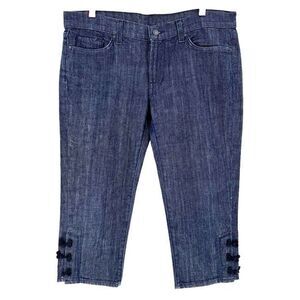 7 for all Mankind Crop Roxy Jeans Women's 32 Dark Wash Oriental‎ Accent Capri